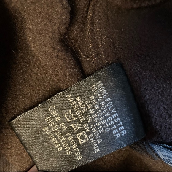 Women’s XL OBEY PROPAGANDA MILITARY SPEC Brown Leather Look Cargo Jacket Hood EC - Picture 15 of 16